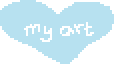 blue heart gif that says "my art"